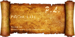Pánt Lili névjegykártya